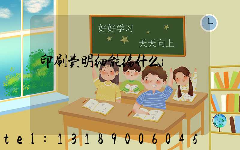 印刷费明细能编什么