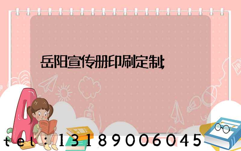 岳阳宣传册印刷定制