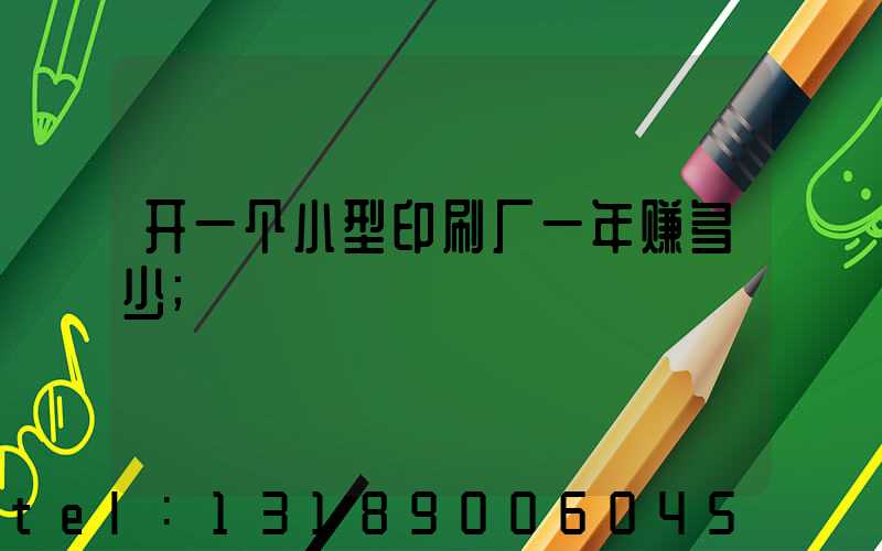 开一个小型印刷厂一年赚多少