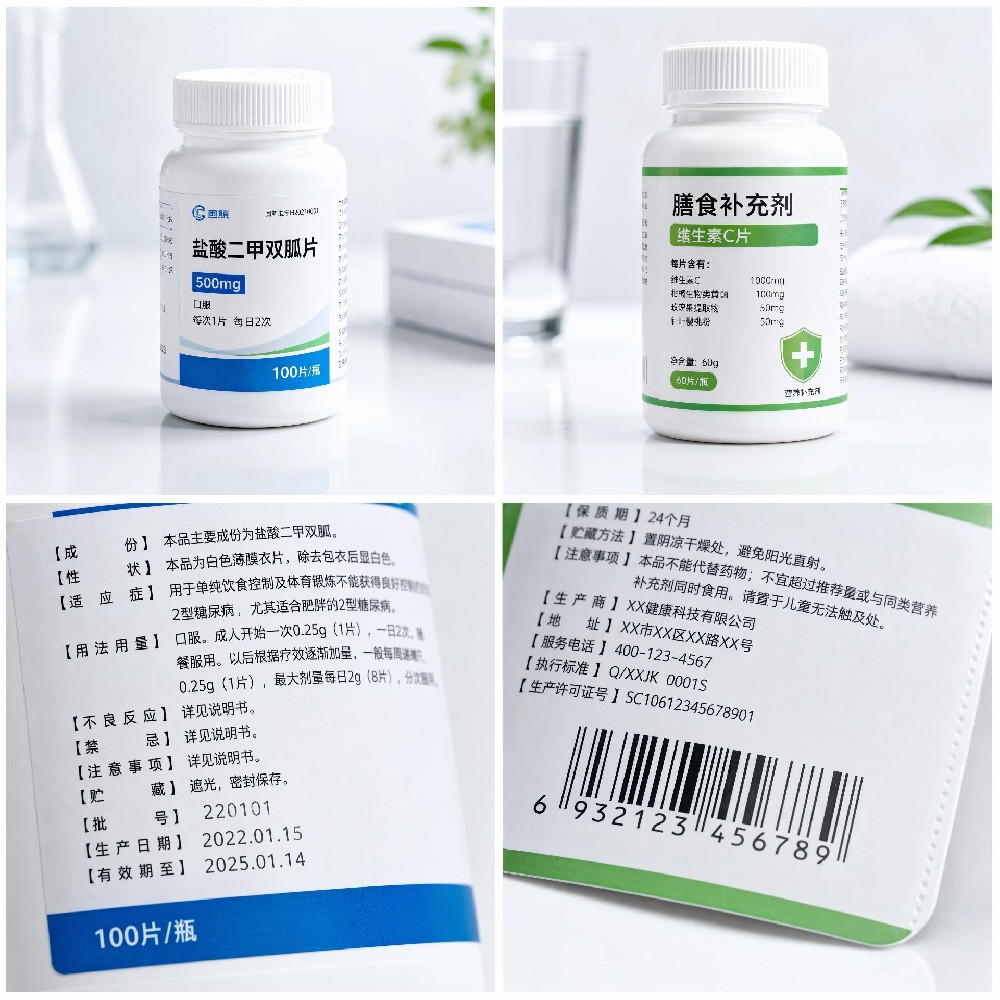医药保健不干胶标签定制